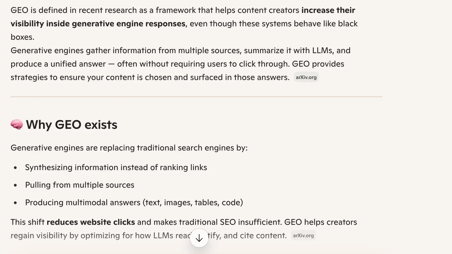 Copilot response to 'what is generative engine optimization' week 2 geoexperiment