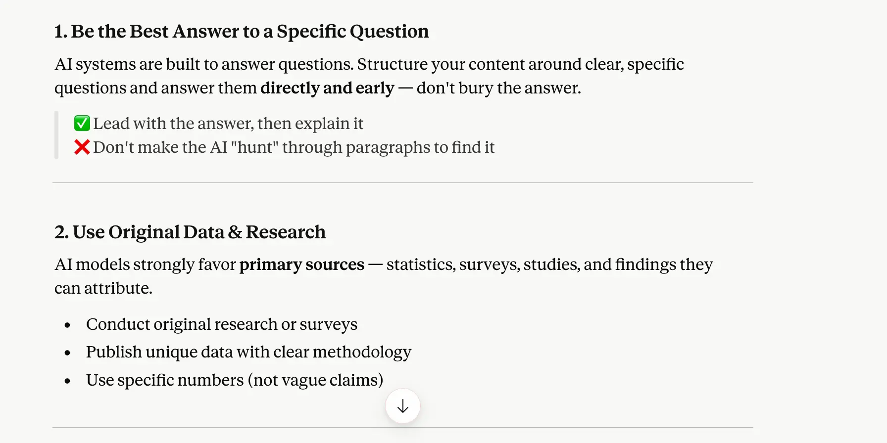 Claude response to 'how do I get my content cited by AI systems' week 3 geoexperiment