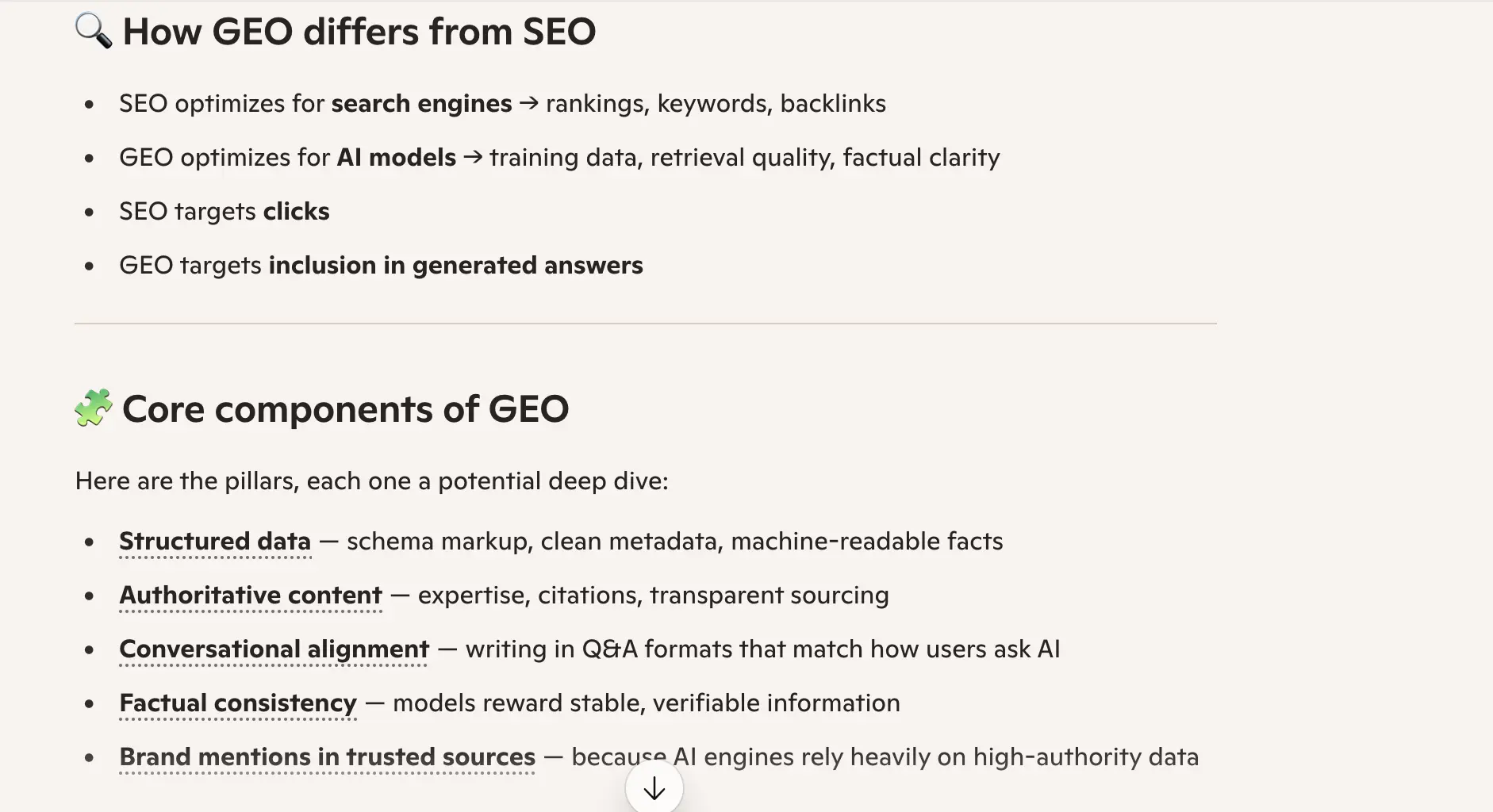 Copilot response to 'what is generative engine optimization' week 3 geoexperiment