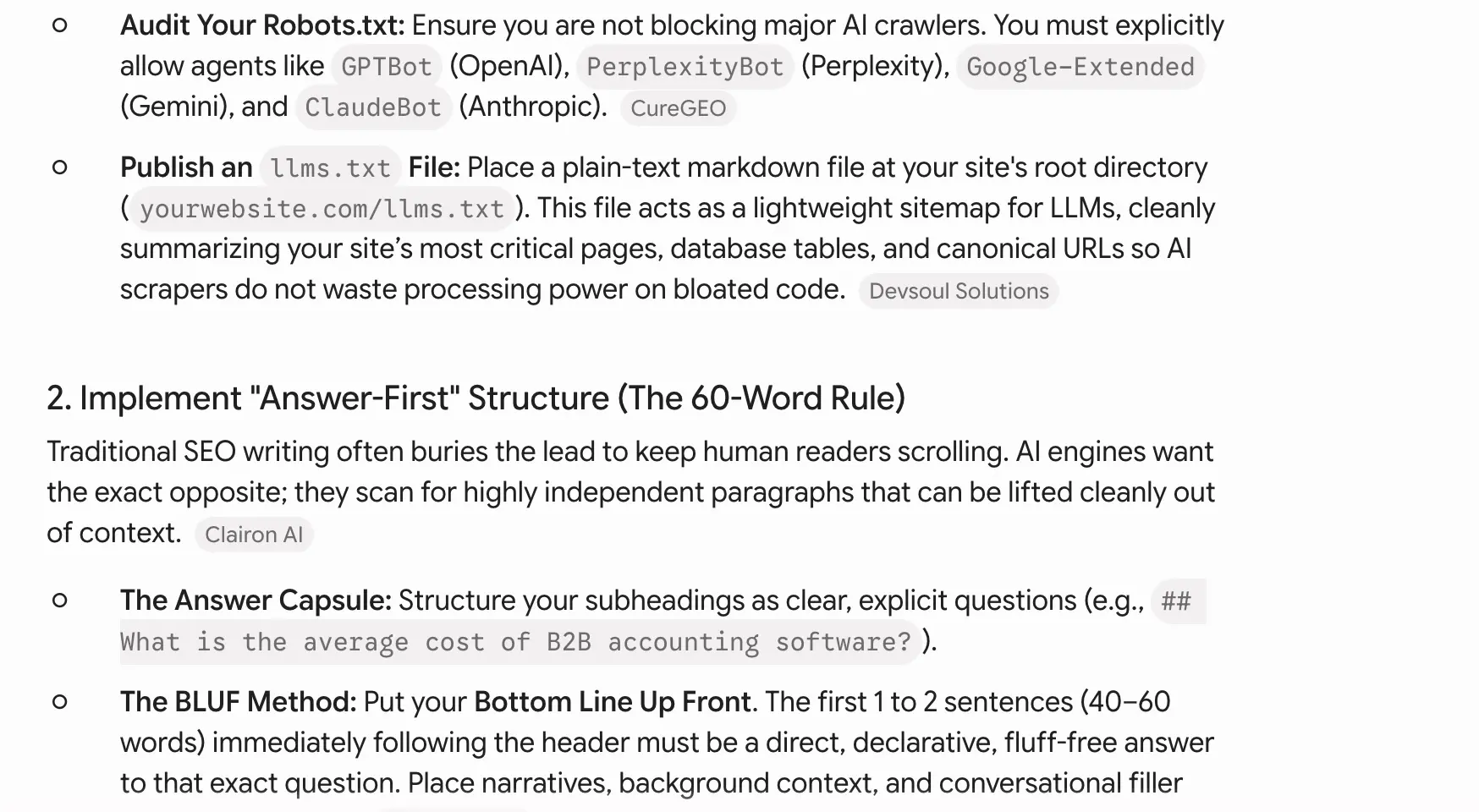 Gemini response to 'how do I get my content cited by AI systems' week 3 geoexperiment