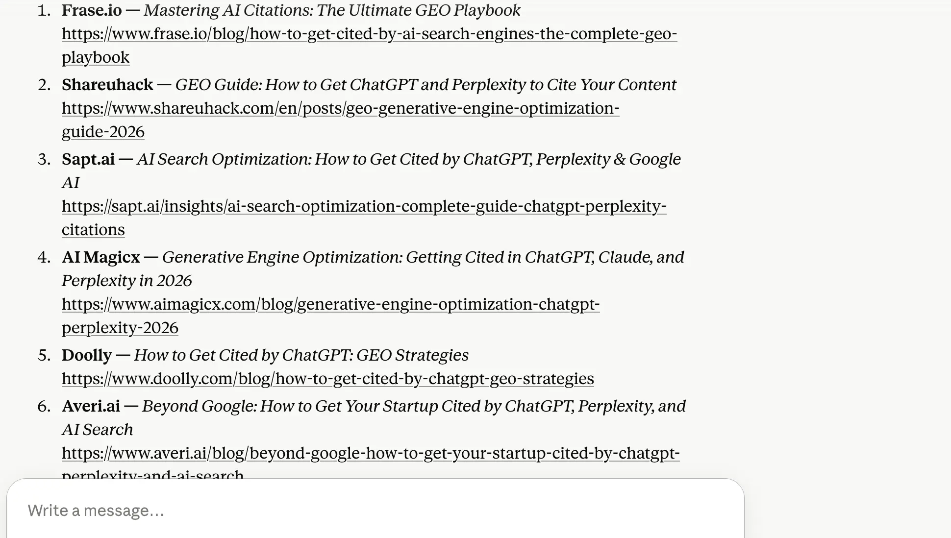 Claude response to 'how do I get my content cited by AI systems' week 4 geoexperiment