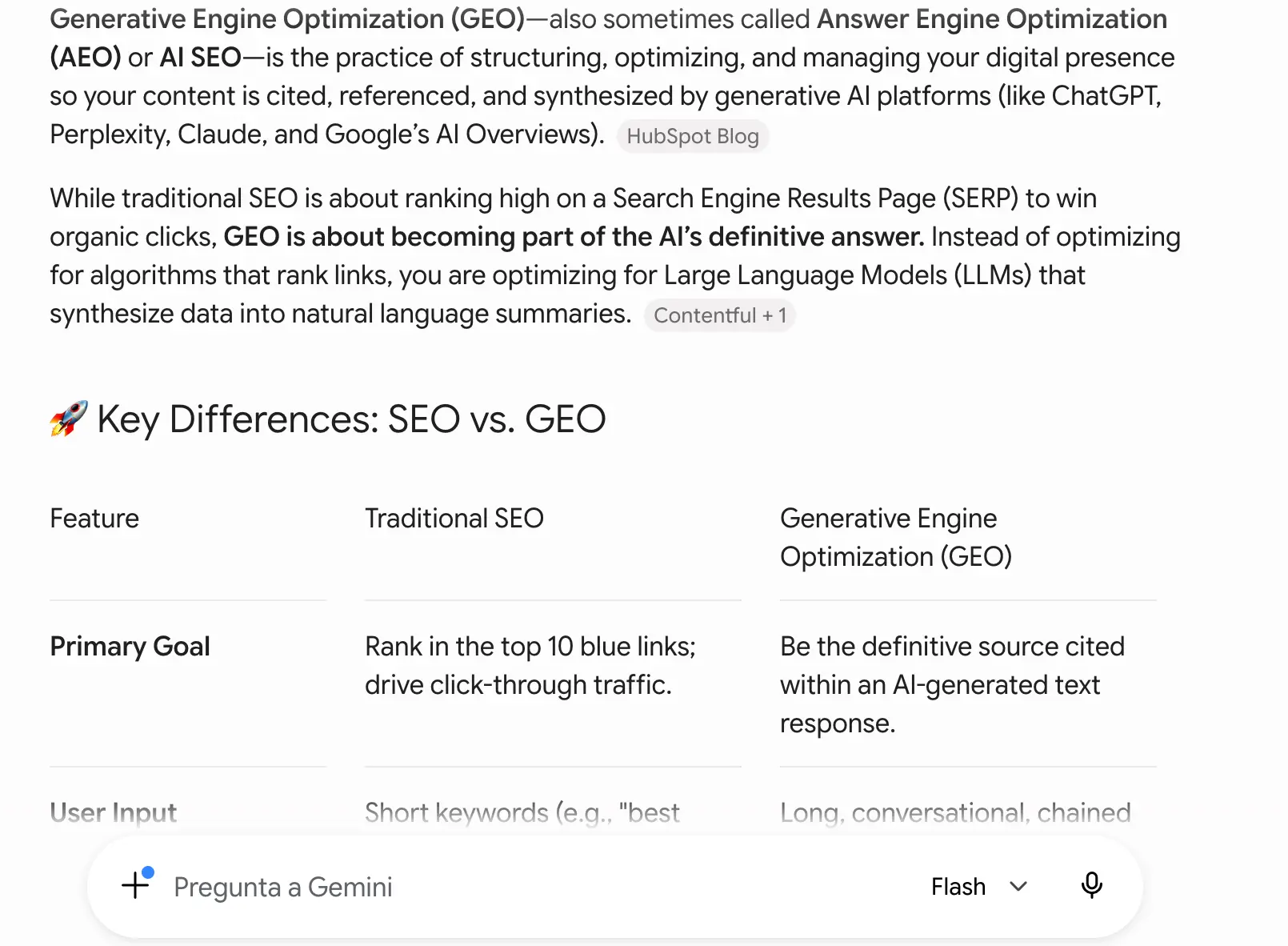 Gemini response to 'what is generative engine optimization' week 4 geoexperiment